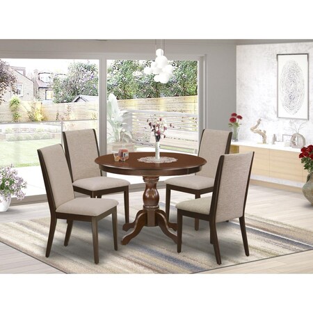 East West Furniture 5 Piece Hartland Kitchen Furniture Set - Mahogany HBLA5-MAH-04